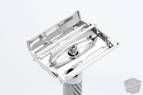 1948-1950 Gillette Executive Razor in Ostrich Leather Case | Rhodium Revamp