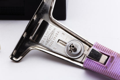 1971 R3 Gillette Purple Techmatic Razor Set | Original Condition