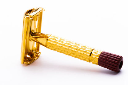 1957 C1 Gillette Heavy Red Tip Super Speed Safety Razor | 24K Gold Revamp