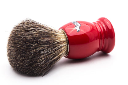 Plisson 1808 | Ferrari Red Russian Gray Essentials Badger Shaving Brush