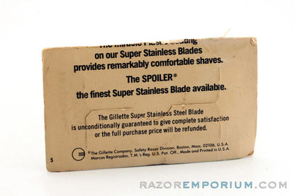 1970's Gillette Super Stainless Double Edge (10) New Old Stock (NOS) Razor Blades