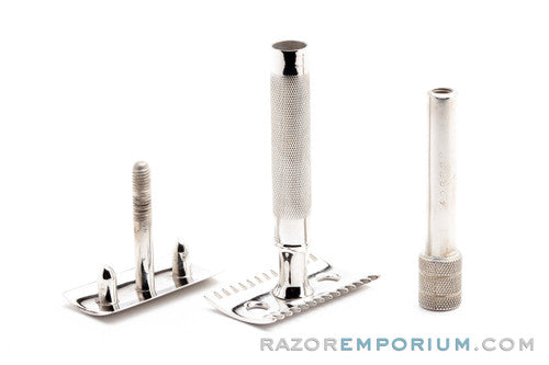 1905 Gillette Single Ring Double Edge Safety Razor Set in Leather Case