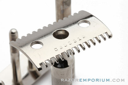 1913 Gillette Single Ring DE Safety Razor | Factory Nickel Revamp