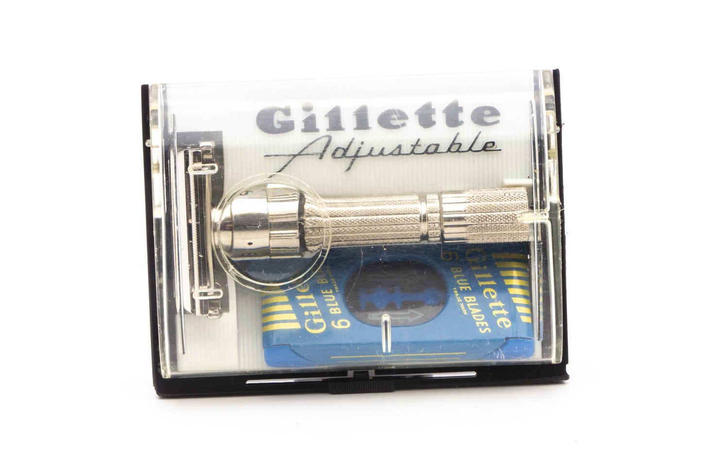 1961 G3 Gillette Fatboy $1.95 TTO Adjustable Double Edge Razor Set | Original Condition