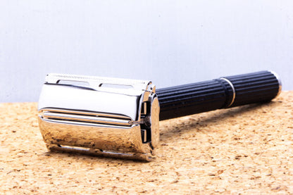 1981 B4 Gillette Super Adjustable "Black Beauty" DE Safety Razor | Rhodium Revamp