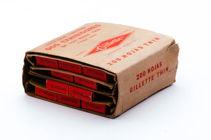 New Old Stock - 100 Gillette Thin Delgada - Made in Argentina - Double Edge Razor Blades