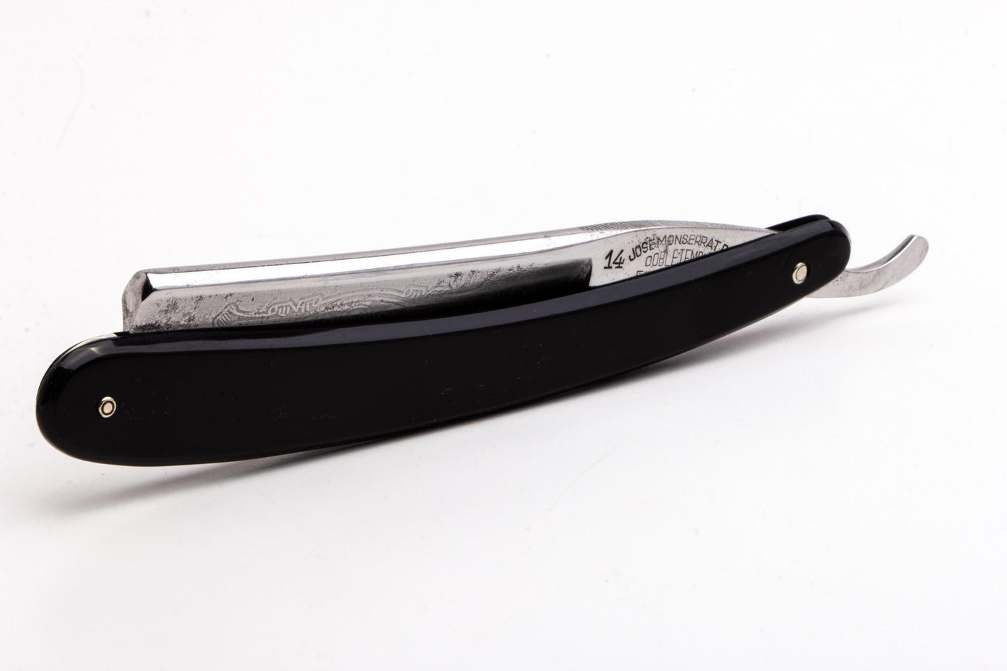 7/8" Filarmonica "Doble Temple" #14 Black Straight Razor w/ Coffin | Spain