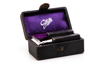 1919 Gillette Single Ring Double Edge Safety Razor Set | Rhodium Revamp