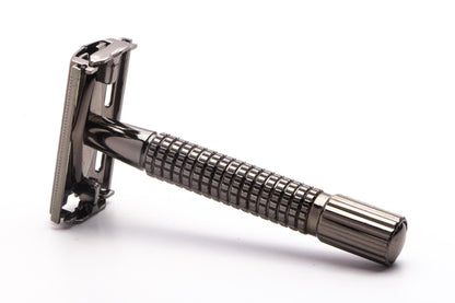 Weishi Gun Metal TTO Double Edge Safety Razor With Case & Mirror