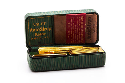 1940's Gold Valet Auto Strop Single Edge Razor Set | Original Condition
