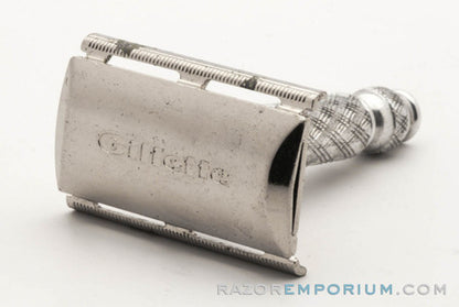 1970 P2 Gillette Ball End Tech Travel Spiral Handle Razor
