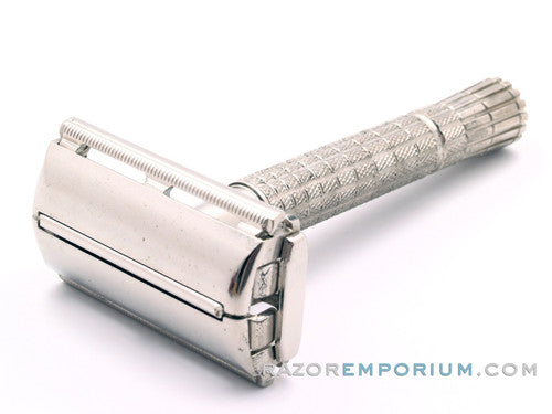1957 C4 Gillette Regular Flair Tip DE Super Speed Safety Razor NOS w/ Case, Wrapped Blades, & Instructions