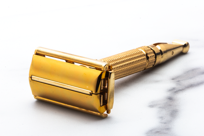 1960 F4 Gillette Gold Toggle Adjustable DE Safety Razor Set with Original Case | Original Condition