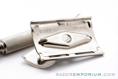 1955 Gillette Ball End Tech DE Safety Razor Factory Nickel - A3