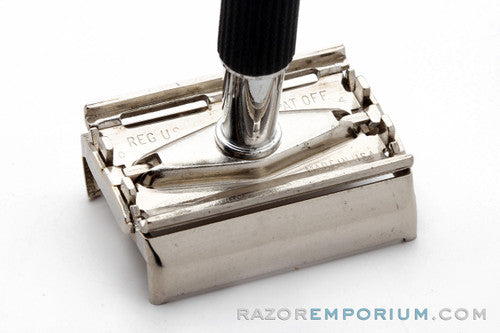 1969 Gillette Black Handle Super Speed DE Safety Razor O4