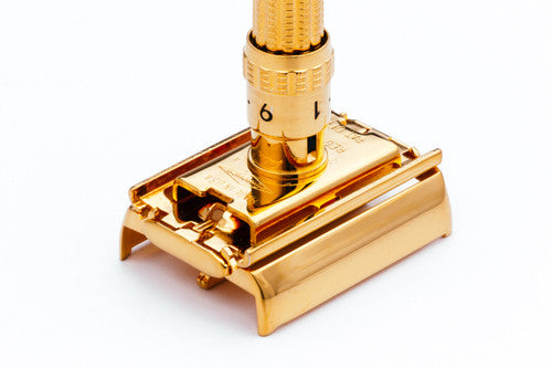 1964 Gillette Slim Aristocrat Adjustable DE  Safety Razor 24K Gold Revamp