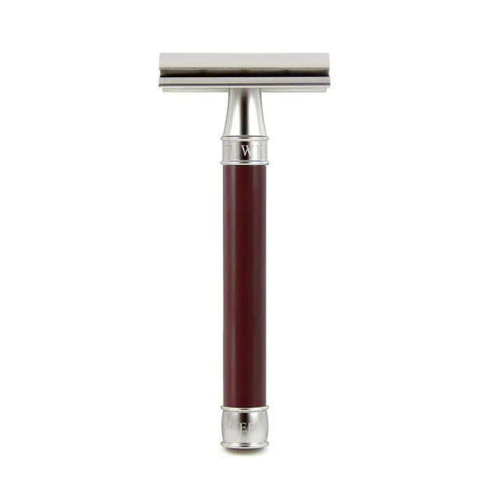 Edwin Jagger | Smooth 3ONE6 Stainless Steel Double Edge Safety Razor - Burgundy