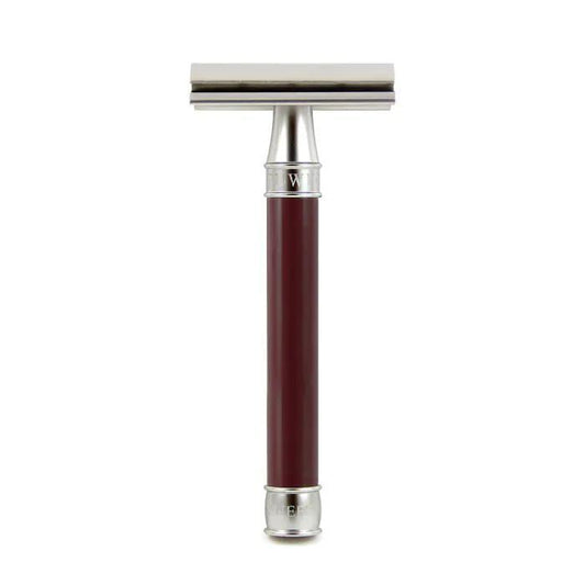 Edwin Jagger | Smooth 3ONE6 Stainless Steel Double Edge Safety Razor - Burgundy