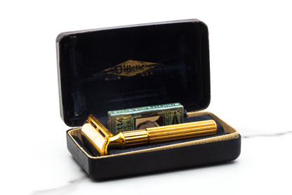 1946-53 Gillette Gold Fat Handle Tech in  Original Case | Original Condition