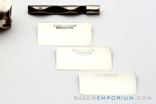 1920's C.V. Heljestrand Stainless Steel Single Edge Razor Set | Eskilstuna, Sweden
