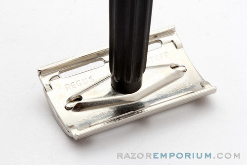 1940's Gillette Bakelite Handle Tech Double Edge Razor Factory Nickel Revamp