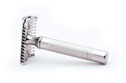 1930's Gillette Goodwill DE Safety Razor Unique Knurling Stamped Head Nickel Revamp