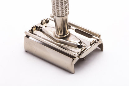 1966 L3 Gillette Flare Tip DE Super Speed Safety Razor  | Factory Nickel Revamp