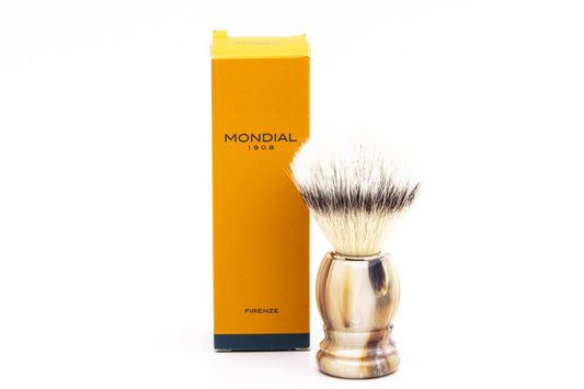 Mondial 1908 Synthetic Shaving Brush with Marble Handle