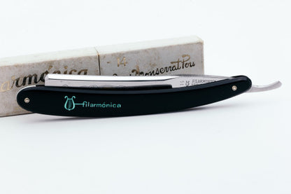 7/8" Filarmonica Doble Temple #14 Straight Razor w/ Coffin & Black\Teal Scales| Spain