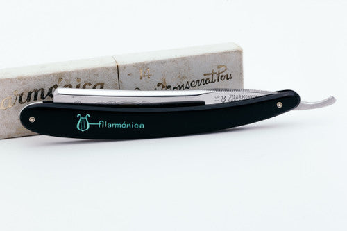 7/8" Filarmonica Doble Temple #14 Straight Razor w/ Coffin & Black\Teal Scales| Spain