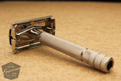 Gillette 1940s Notched DE Super Speed Safety Razor * Nickel REVAMPED