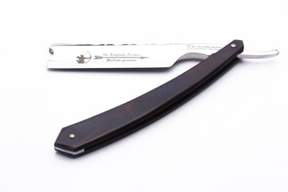6/8" Gustave Lalune Straight Razor "English Archer" Blackwood Scales