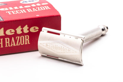 1960 F2 Gillette Ball End Tech Razor Set With Original Red Box | Original Condition