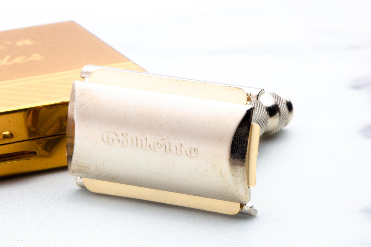 1966 L1 Gillette Ball End Travel Double Edge Safety Razor Set | Original Condition