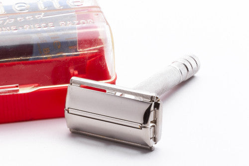 1954 Gillette Super Speed TTO DE Safety Razor with Styrene Case