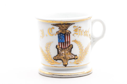 Vintage Hand Painted J.C Heater Veterans Shaving Mug