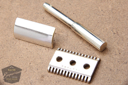 Gillette 1924 New Improved Safety Razor in Sterling Silver Travel Set -RARE