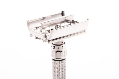1958 D1 Gillette Red Dot Fatboy Adjustable Double Edge Safety Razor | Rhodium Revamp