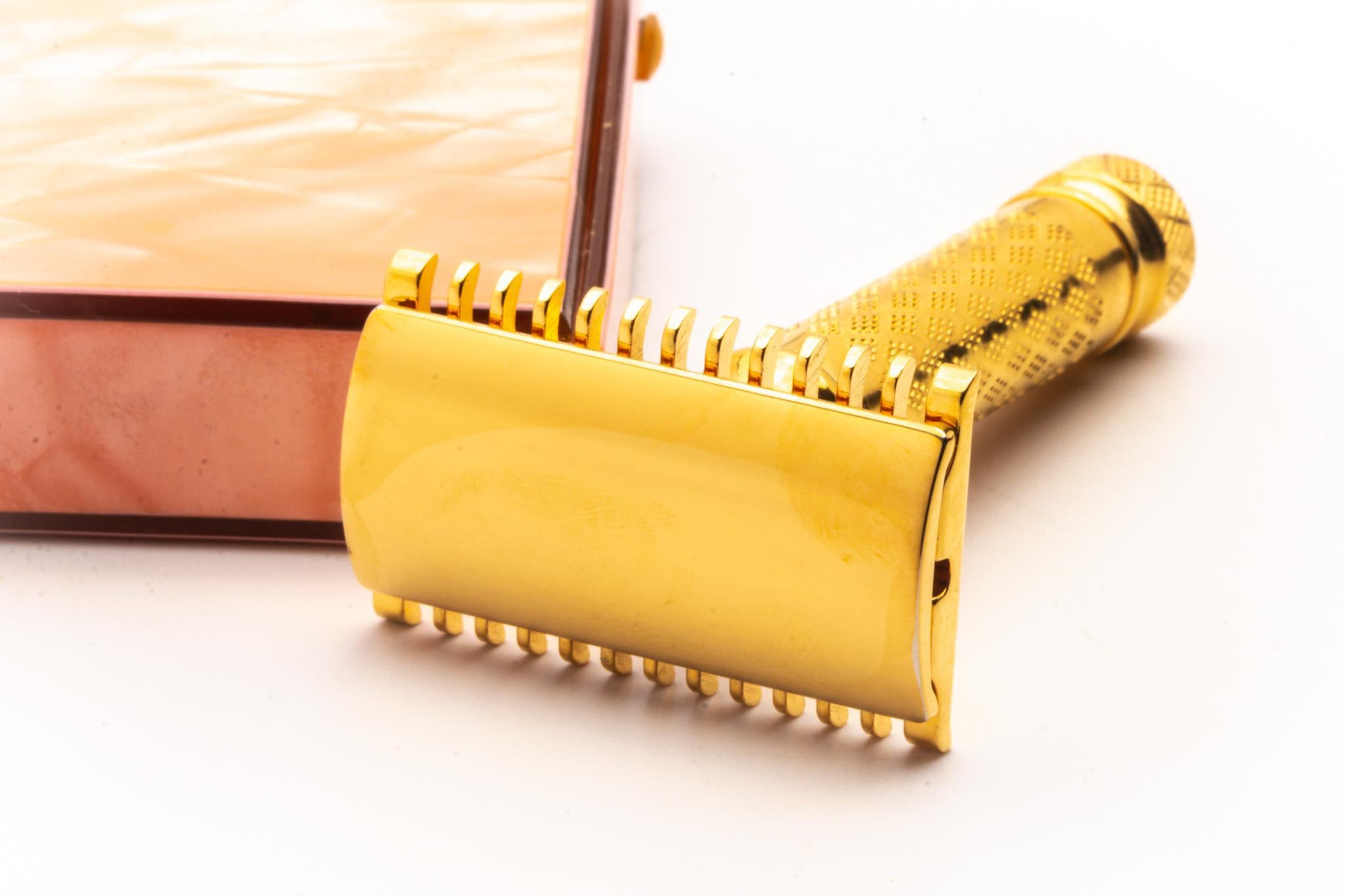 1920's Gillette Milady Decollete Double Edge Safety Razor Set | 24K Go ...