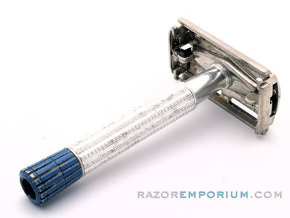 1956 B3 Gillette Blue Tip Light DE Super Speed Razor with Case