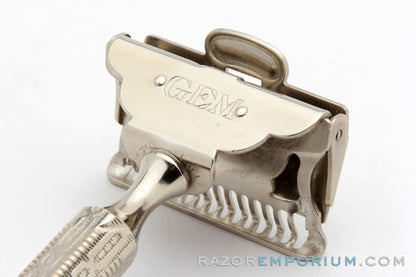 1940's Gem 1912 Style Single Edge Safety Razor | Factory Nickel