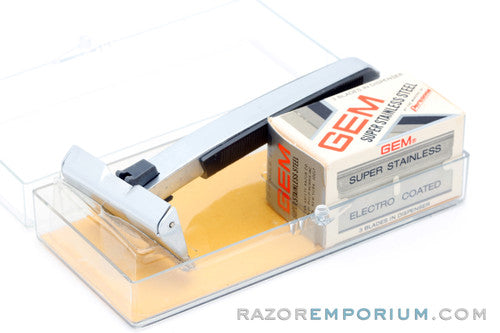 1960's Gem Single Edge Stainless Razor Set