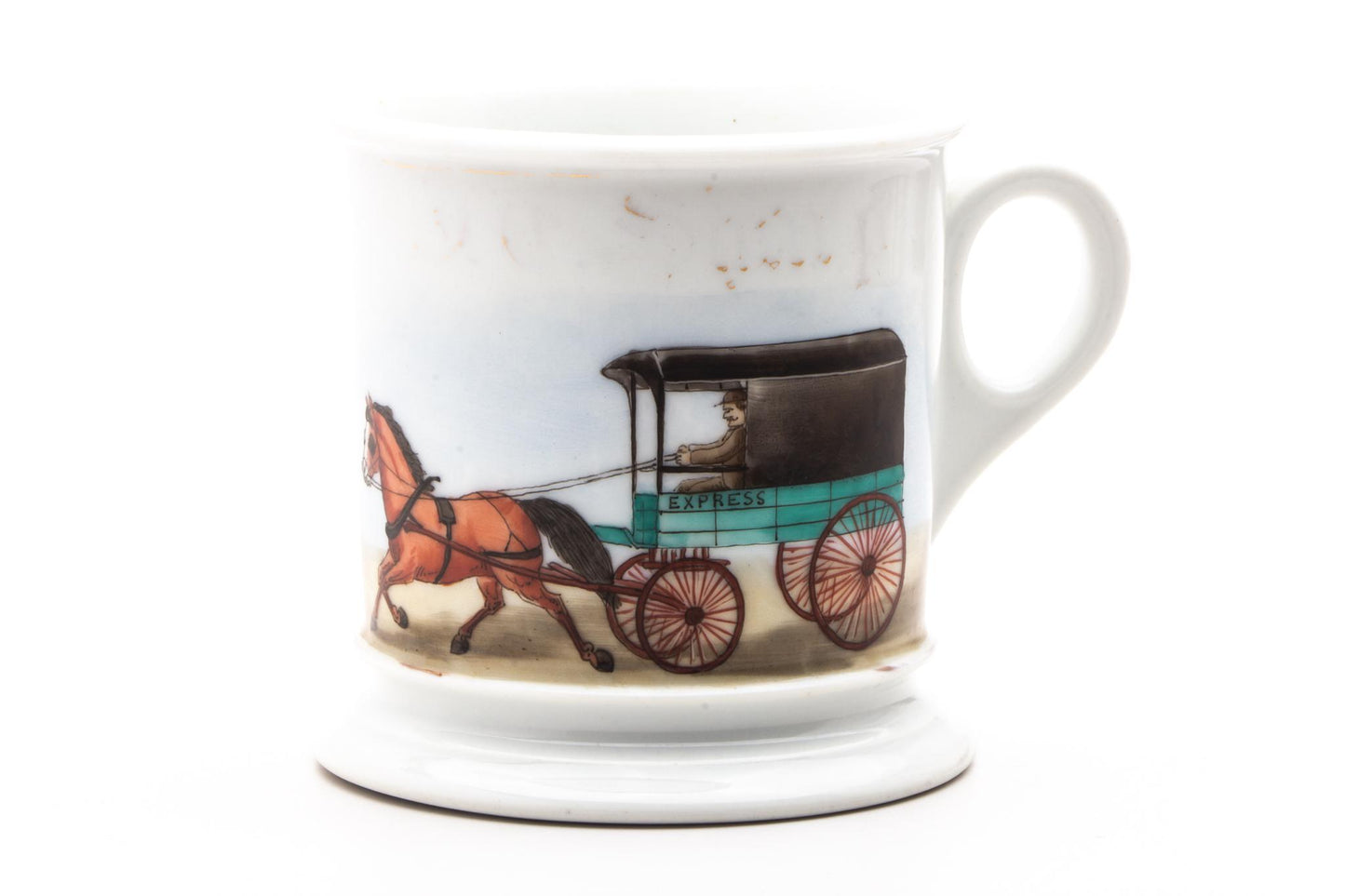 Vintage Hand Painted G. Sharpe Express Horse & Buggie Shaving Mug
