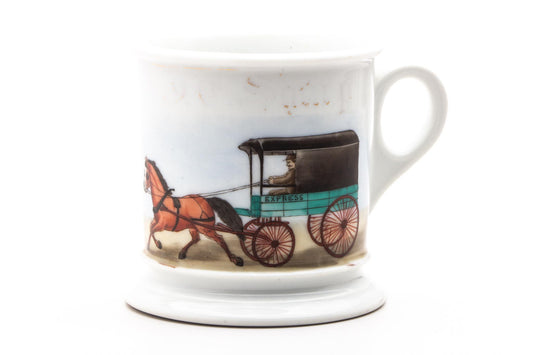Vintage Hand Painted G. Sharpe Express Horse & Buggie Shaving Mug