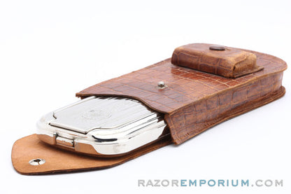 1950's Rolls Viscount Safety Razor Razor Set with Alligator Pouch