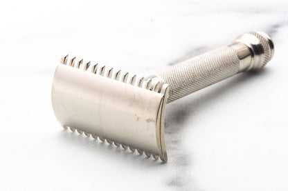 1920's Gillette Ball End Old Type Double Edge Safety Razor Set | Factory Nickel Revamp