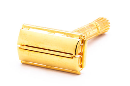 1980 A1 Gillette Flare Tip DE Safety Razor  | 24K Gold Revamp