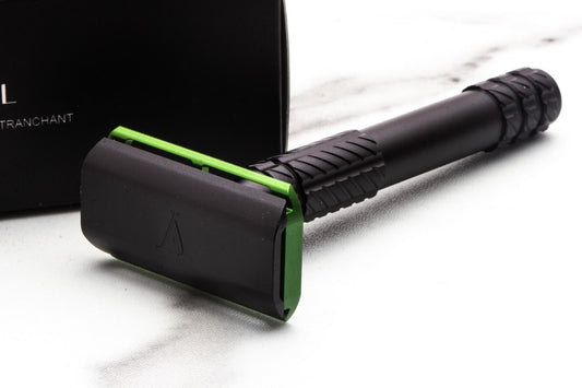 Ayslworth Razor | APEX-AL Double Edge Safety Razor -  Jet Black Gamer Green - Predator