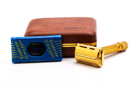 1948-50 Gillette Gold Aristocrat Double Edge Safety Razor Set| 24k Gold Revamp