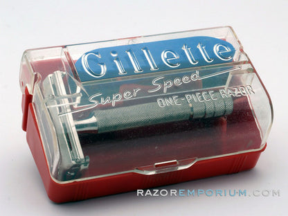 1940's Super Speed Double Edge Safety Razor w/ Red Case & Bladebank